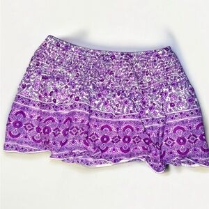 Women's Aerie Purple Ruffled Mini Skirt,Bohemian Style-A-line Floral Sz. XS Y2K